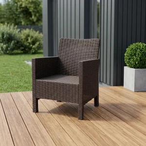 Садовое кресло без подушки 62x62x82 см пластик темно-коричневый