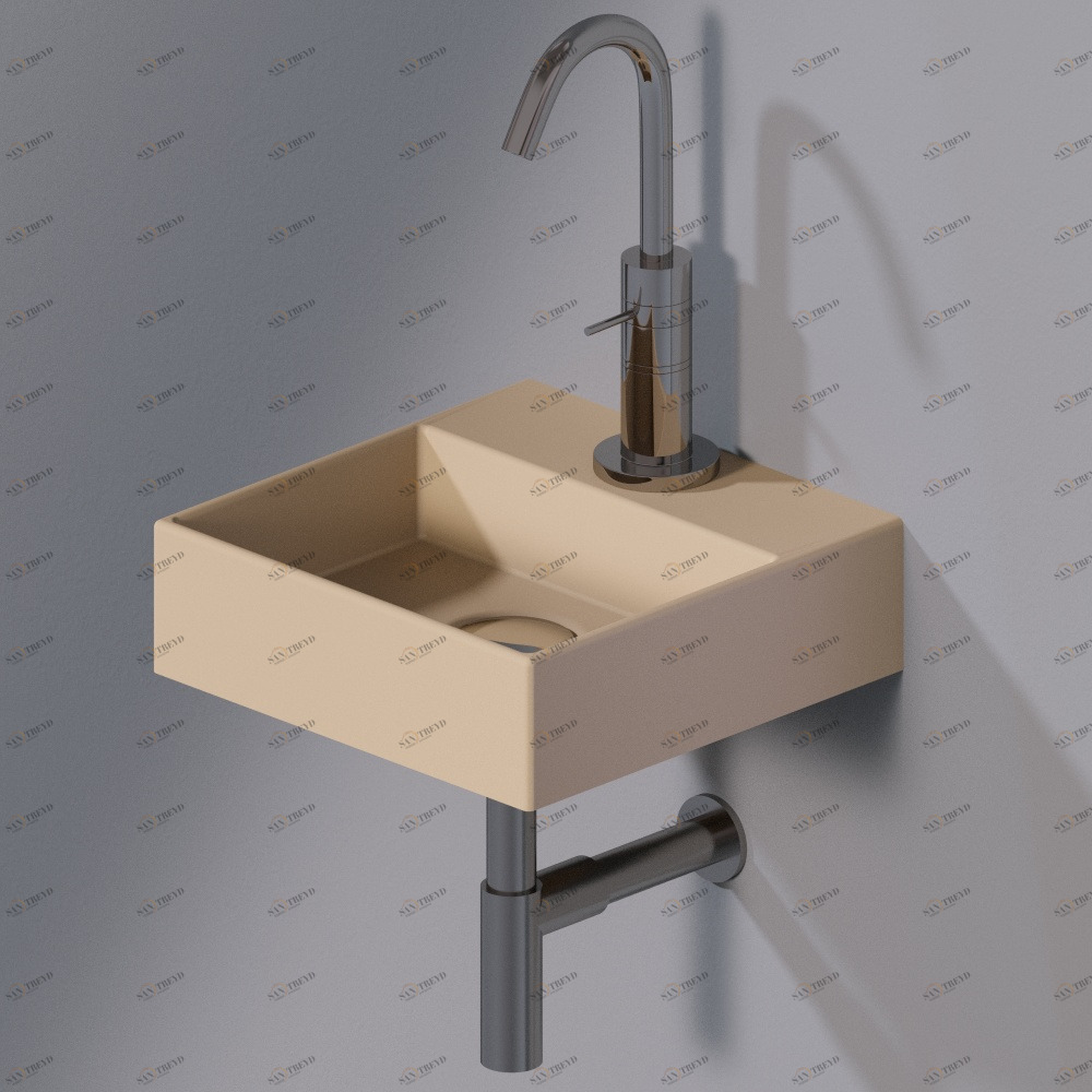 L318T0R1V1.131 Подвесная раковина настенная прямоугольная A. e T. Italia ACQUAFREDDA бежевая AeT ITALIA