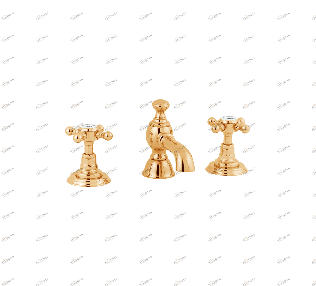 Gentry Home Смеситель для раковины мостик на 2 отверстия 200мм Mayfair Темное золото GH102330