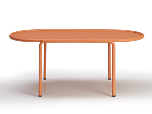 Окрашенный металлический овальный садовый столик