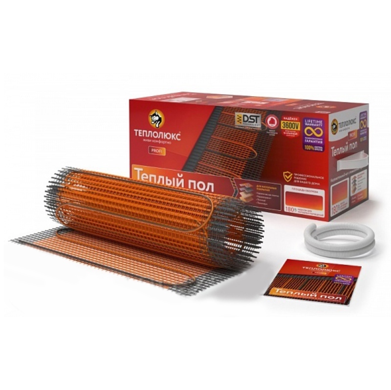 Мат греющий Теплолюкс ProfiMat ССТ 900 Вт (0,5 х 10 м) в комплекте с гофротрубкой 4305059016000008