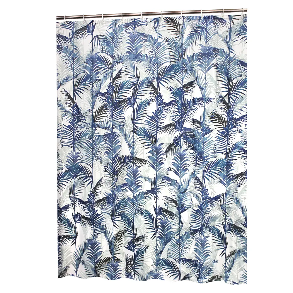 Штора для ванны Bath Plus Palm Leaf 180x200 см полиэстер цвет сине-белый 84738083 STLM-2182278 CHARME GREEN - Вид №1