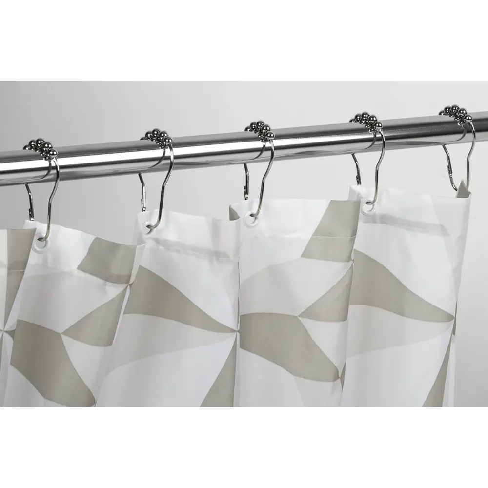 Штора для ванны Triangulo, 180х200 см, полиэстер, цвет бежевый/белый WESS STLM-2030279 - Вид №1