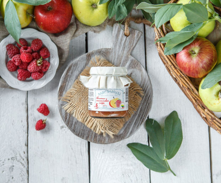 5171 Яблочно-малиновое пюре с 5-ти месяцев Вкусляндия 