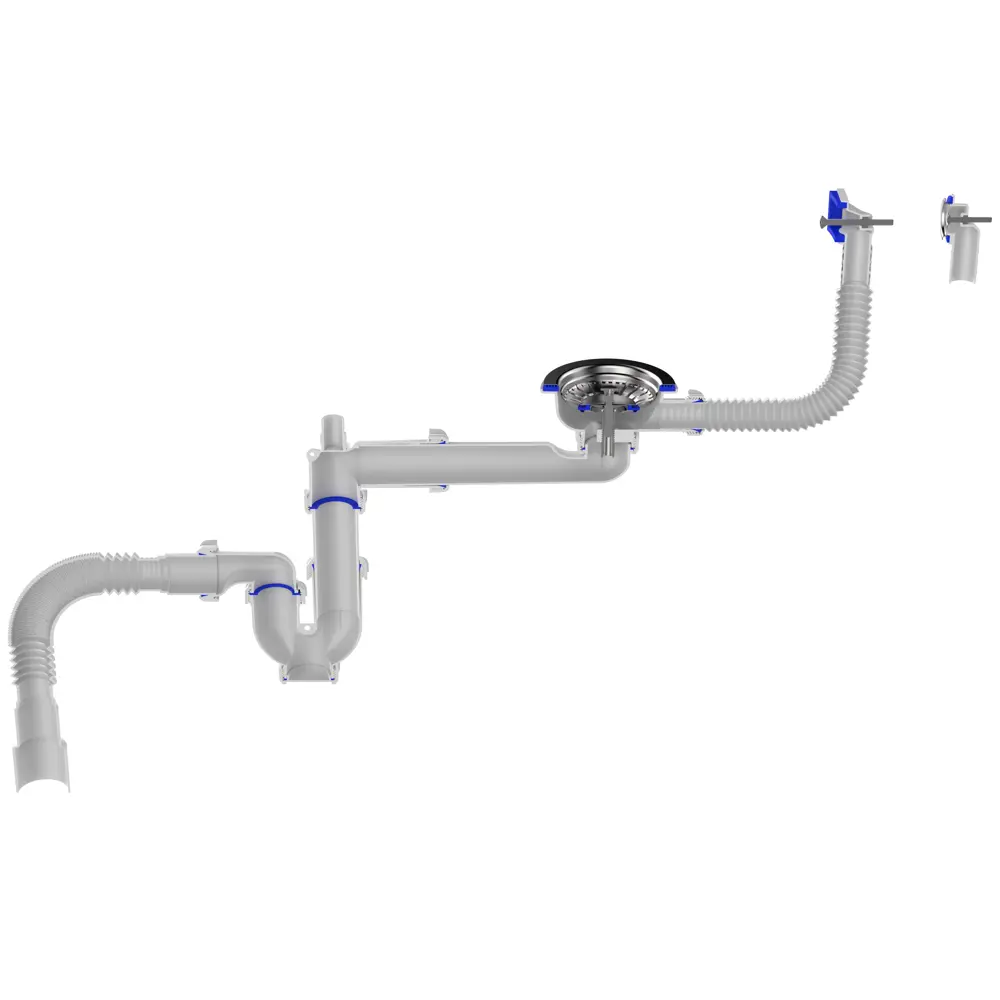 Сифон EQUATION для двойной мойки с переливом и защитой от запахов 89209833 STLM-1496383 - Вид №4