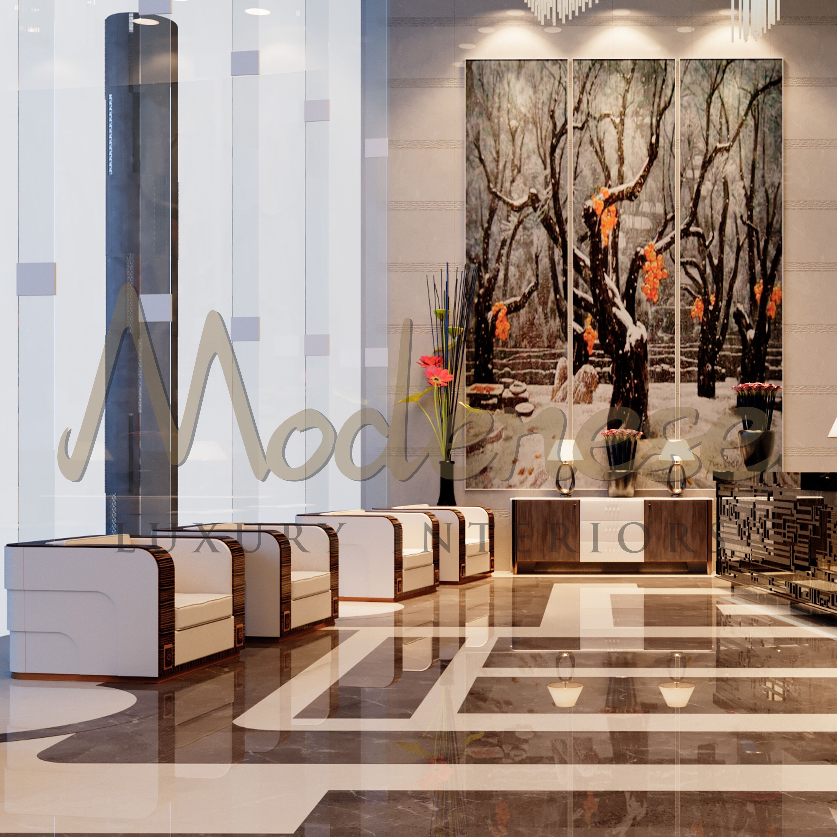 Кожаное кресло с подлокотниками Modenese Luxury Interiors MAKASSAR ARCH-00095152 - Вид №3