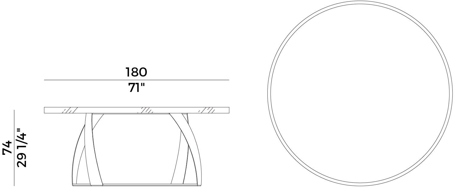 Potocco Круглый обеденный стол Bon bon 770/tg-c - Вид №2