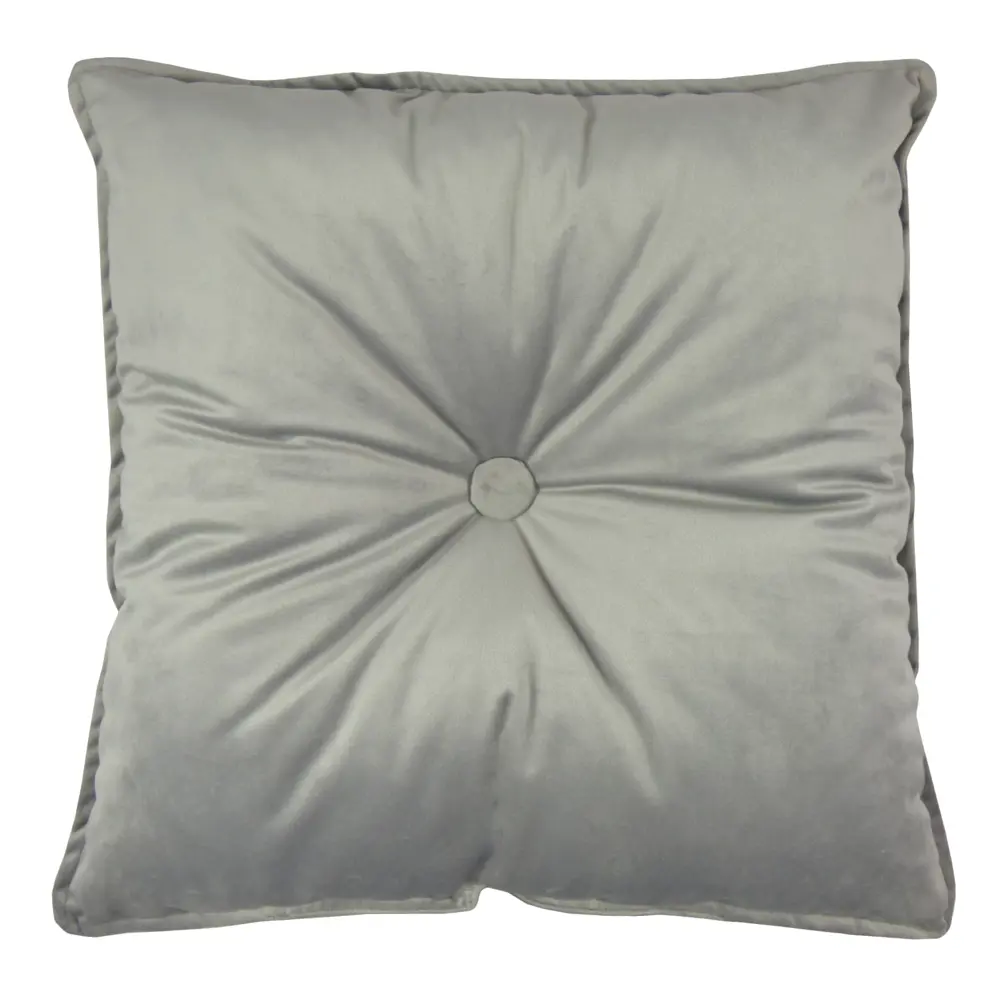 Подушка с пуговицей Бархат 43x43 см цвет серый 89112394 STLM-2091906 LINEN WAY 