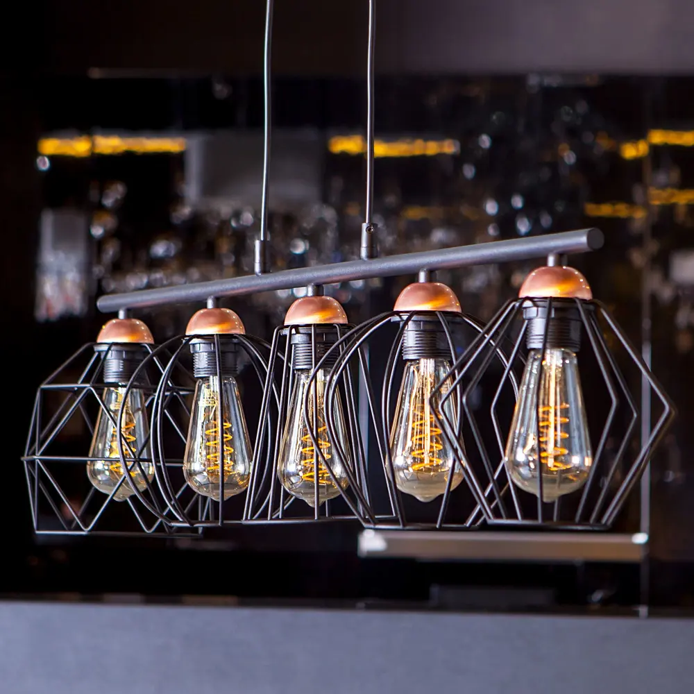 Светильник подвесной Eurosvet Galaxy 1649, 5 ламп, 24 м², цвет чёрный/медь TK Lighting STLM-2123483 - Вид №4