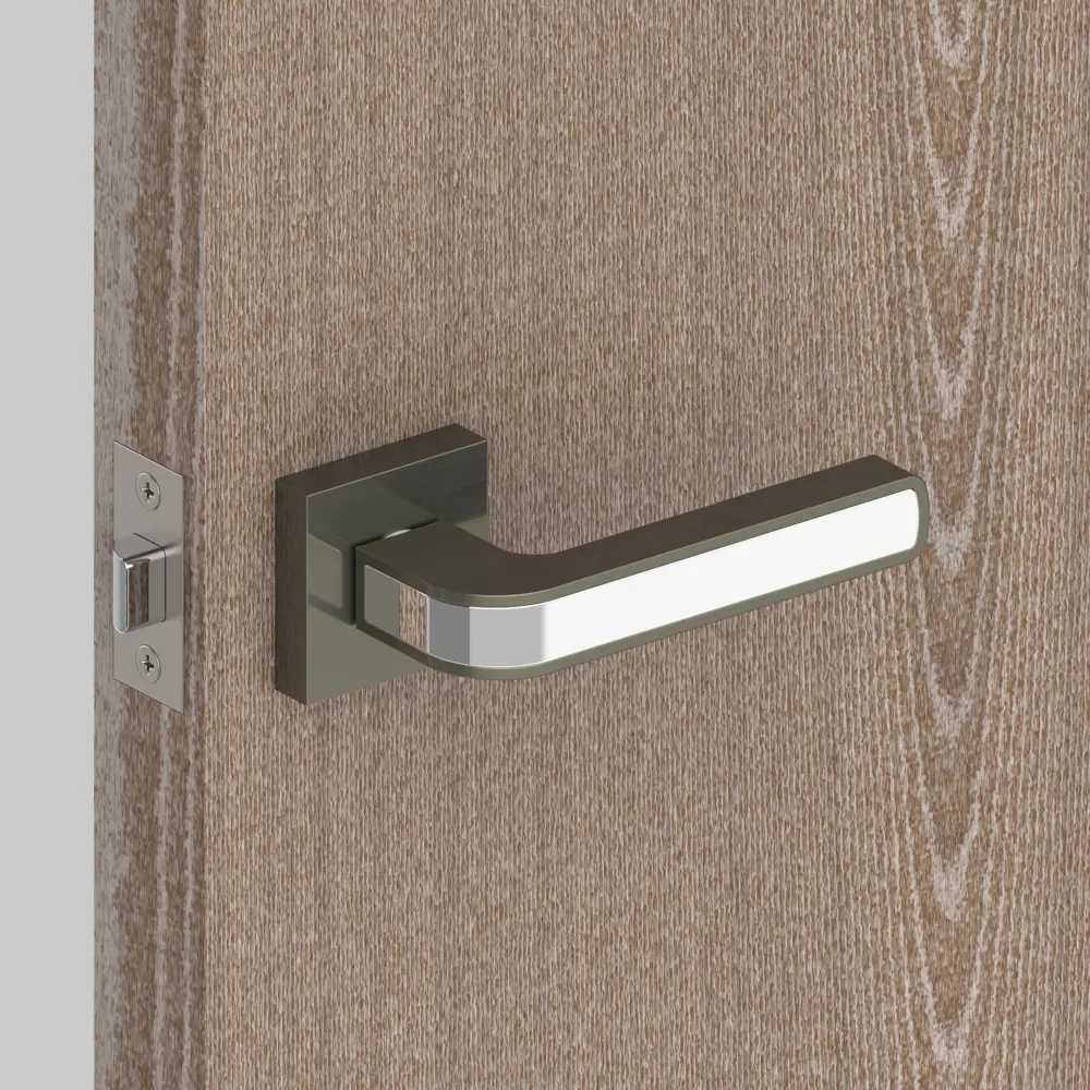 Ручка дверная на розетке NEO DM/HD ABG/CP-6, цвет античная бронза/хром FUARO STLM-2023308 - Вид №8