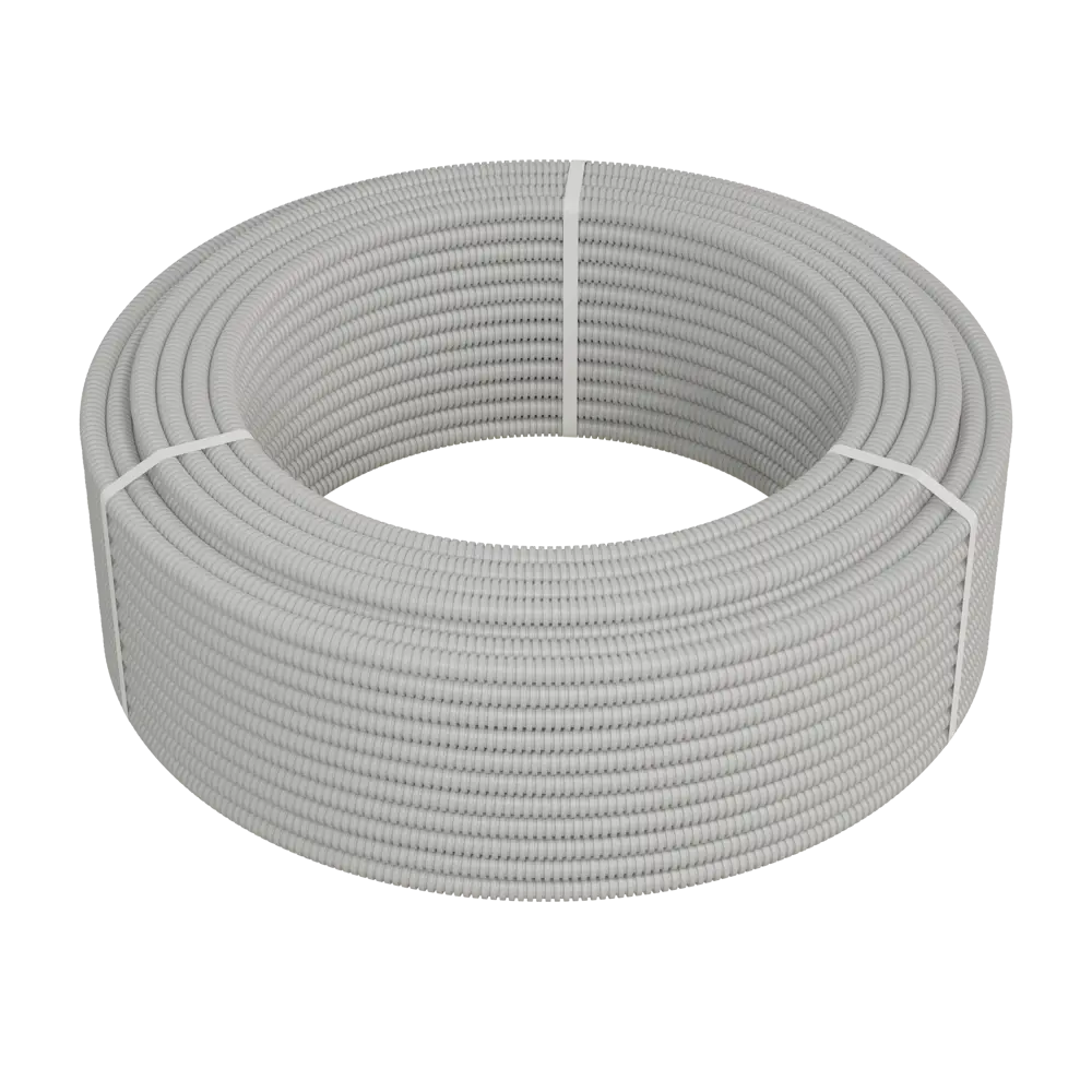 Труба гофрированная Экопласт D16 мм 100 м ПВХ легкая с протяжкой цвет серый STLM-2090961 - Вид №1