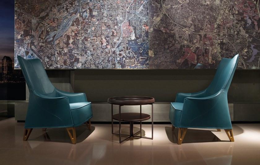 Giorgetti Кожаное кресло Bergere с подлокотниками Mobius sun-id-1377860 - Вид №2