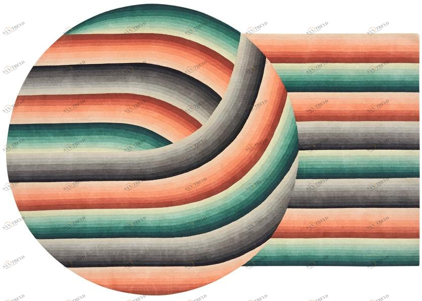 GAN Ковер ручной работы из шерсти Round mirage sun-id-1379925