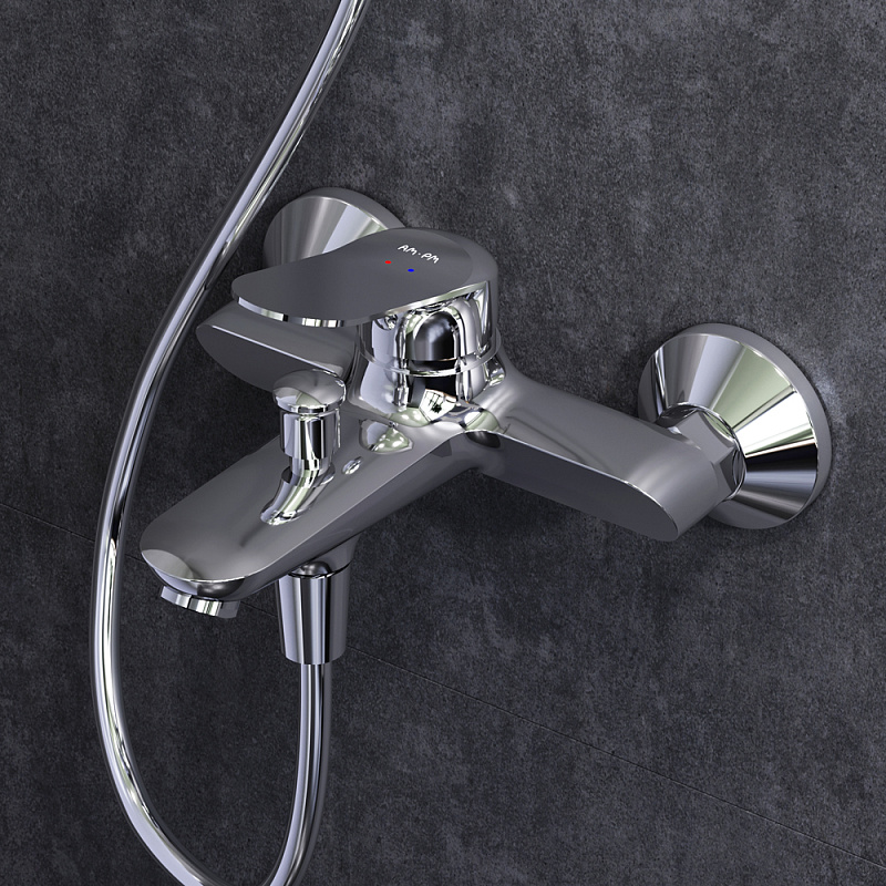 F40885C14 набор 2в1: см-ль д/ванны/душа верхний душ d 220 мм ручн.душ 110 мм 1 ф-ция душев AM.PM Sunny - Вид №3