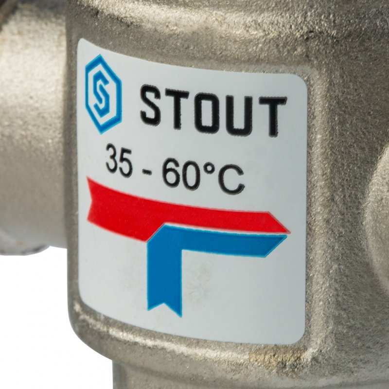 Термостатический смесительный клапан 1" STOUT НР 35-60°С 1,6 KV SVM0020166025 - Вид №3