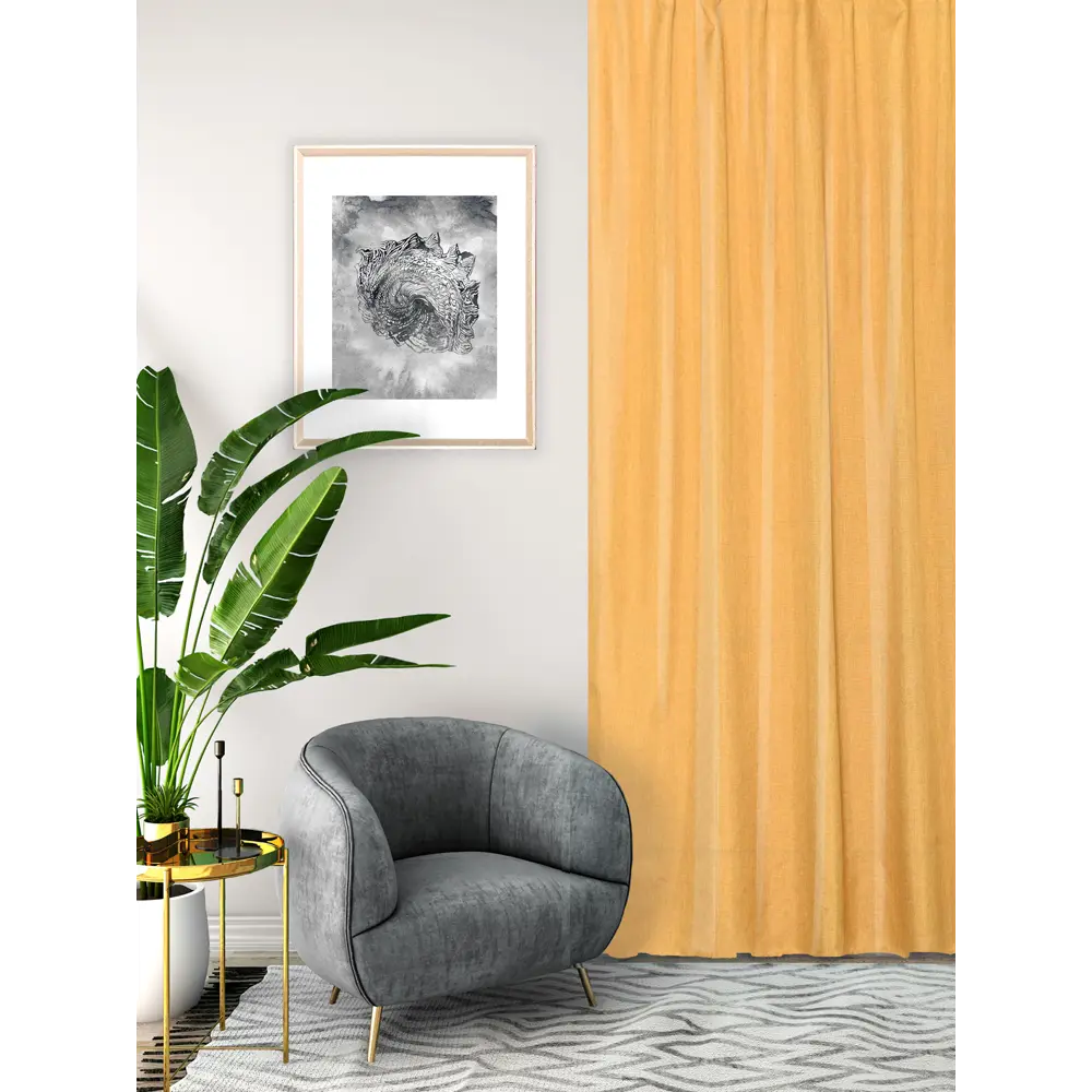 Штора на ленте Seasons Looks 140х260 см Solemio1 цвет желтый 84177636 STLM-2028061  - Вид №4