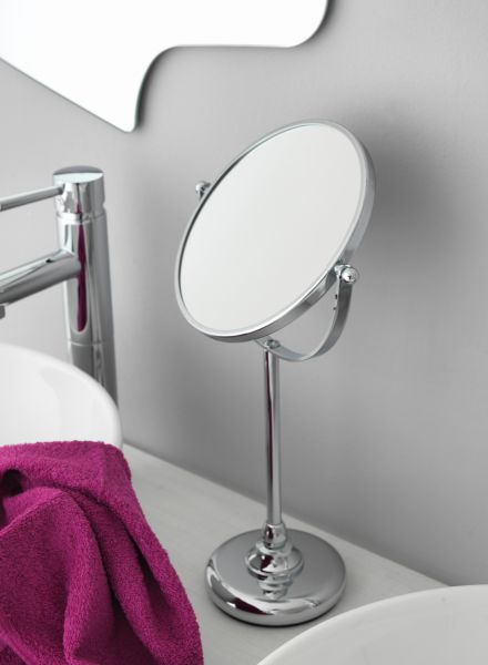752(08) Stil Haus, настольное круглое косметическое зеркало с 3-х кратным увеличением, цвет хром 