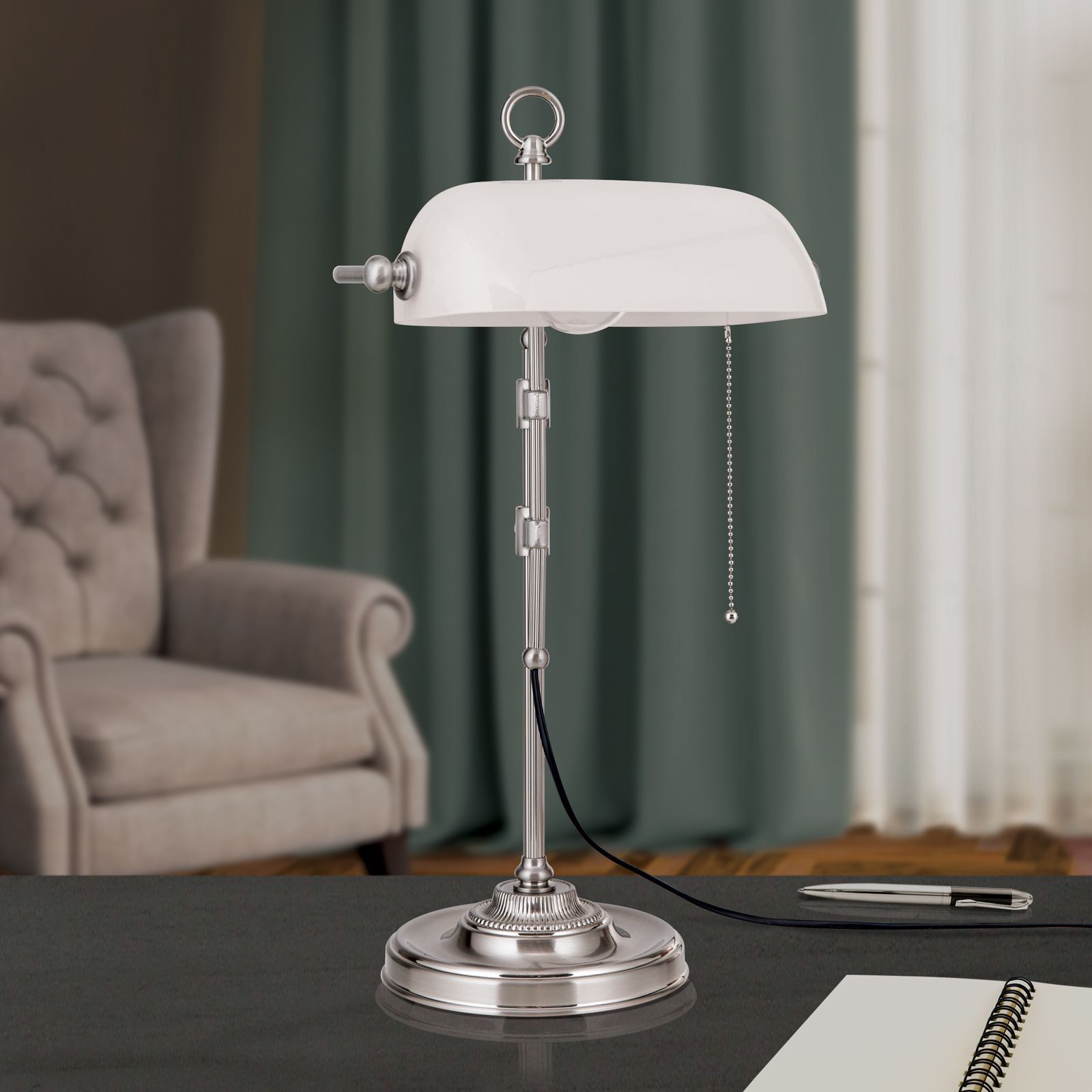 Регулируемая настольная лампа из латуни и стекла Orion Harvard ARCH-00011008 - Вид №21