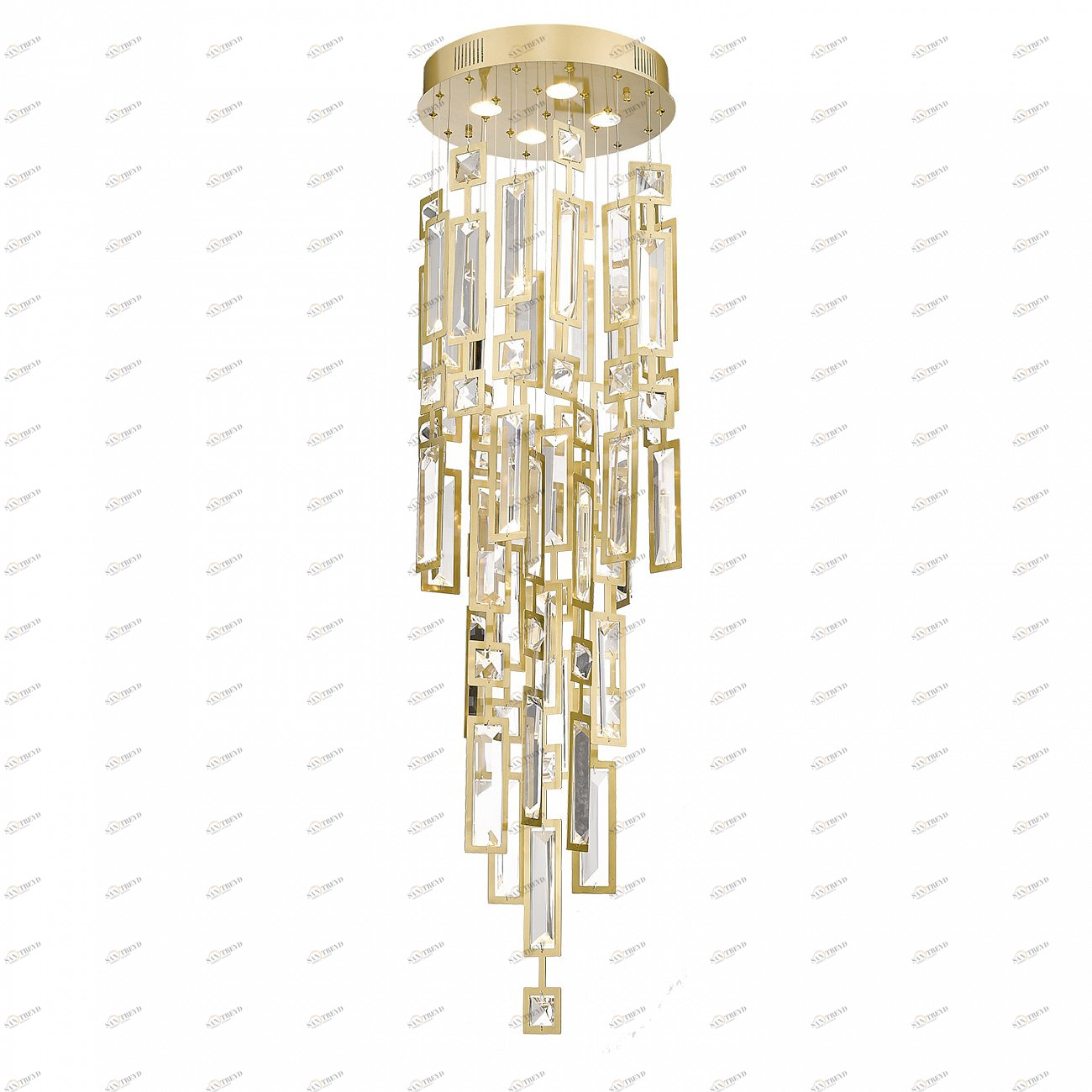 Светильник потолочный 150х42 см серый Delight Collection P68095-4 DELIGHT COLLECTION ДИЗАЙНЕРСКИЕ 00-3883156 Прозрачный;серый 
