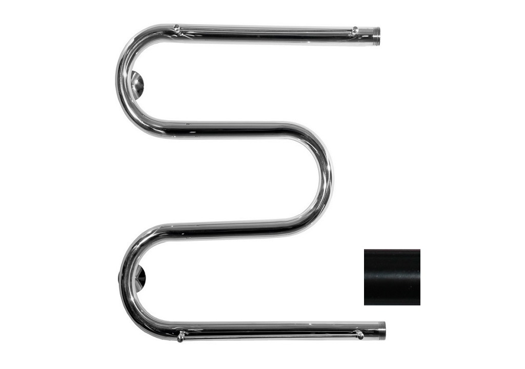 Полотенцесушитель водяной Aquanet М Серия-1" 500x400, с 2 полками черный 00234338 - Вид №1