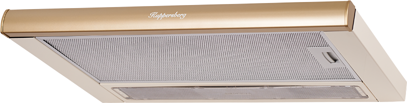 SLIMLUX II 60 Bronze Встраиваемая вытяжка, ширина 60 см, отвод/рециркуляция, 550 м3/час, механическое управление, 3 скорости, освещение 2х40 вт, металлические жироулавливающие фильтры, угольный фильтр с3с (опция), 38-54 дб, цвет бежевый/бронза (португалия Santreyd  - Вид №1