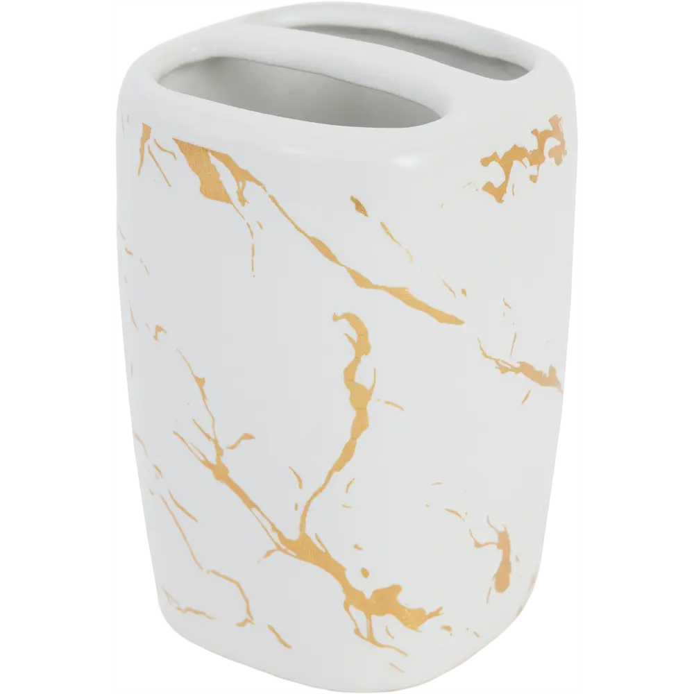 Стакан для зубных щеток Vidage Marmo Dorato керамика цвет белый STLM-2069882