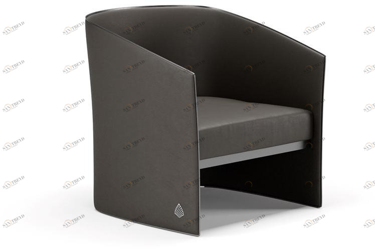 SM Living Couture Мягкое кресло из кожи и ткани с подлокотниками Hoffman Pna_04