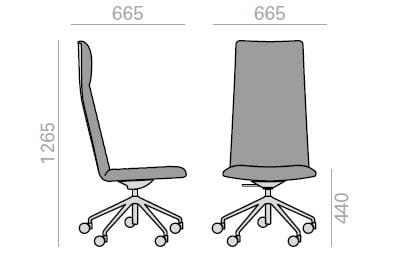 5-спицевое регулируемое по высоте офисное кресло с подголовником Andreu World Flex Executive ARCH-00057904 - Вид №2