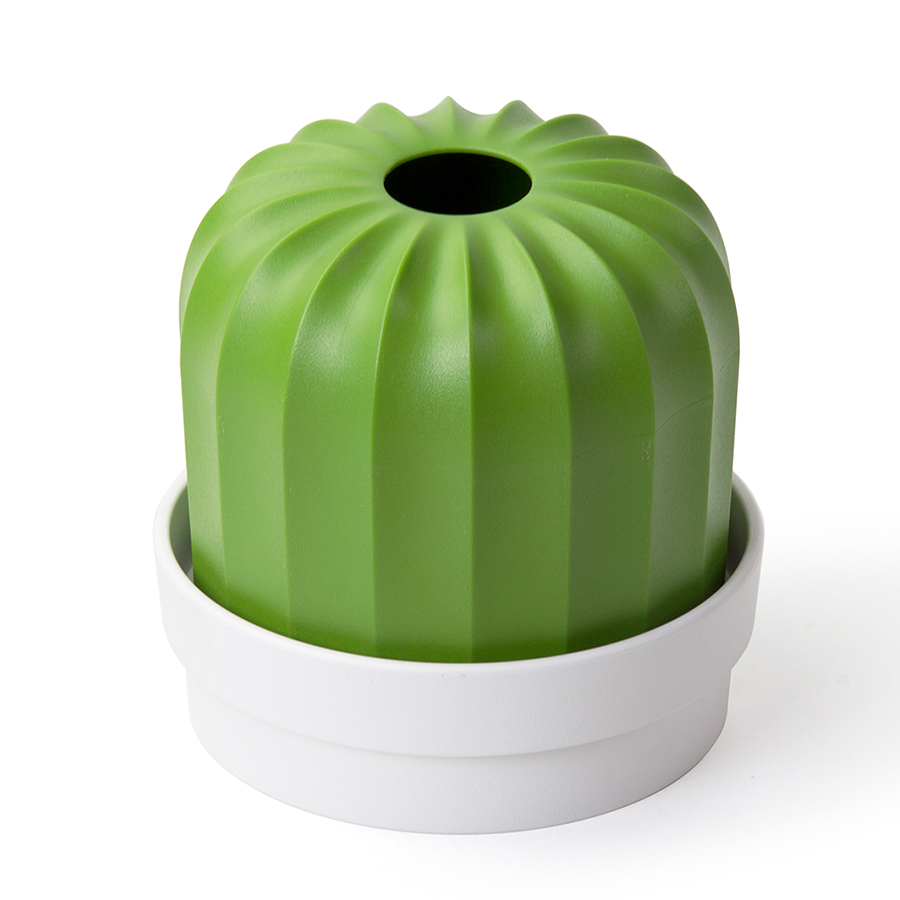 QL10276-WH-GN Держатель для салфеток cactiss, белый с зеленым Qualy 