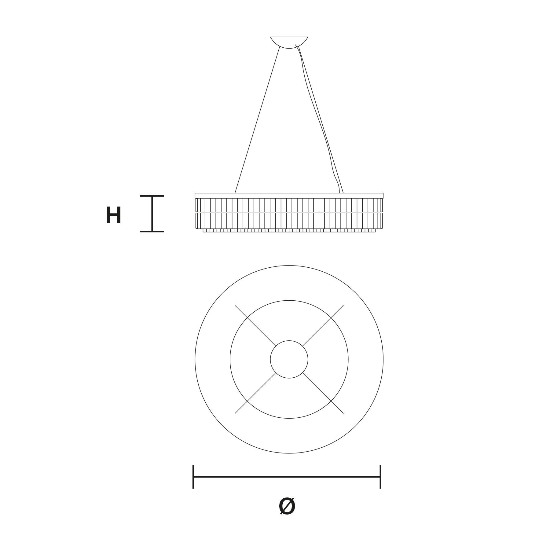 Окрашенный металлический подвесной светильник с кристаллами Masiero палладий ARCH-00049156 - Вид №2
