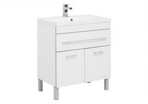 Тумба с раковиной Aquanet Верона NEW 75 белый (напольная 1 ящик 2 дверцы)