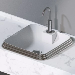 L610251 Накладная раковина под столешницу  квадратная A. e T. Italia GLASS