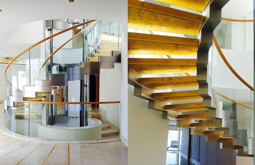 Siller Treppen П-образная самонесущая открытая лестница из металла с двойной конструкцией Cobra sun-id-1465323 - Вид №1