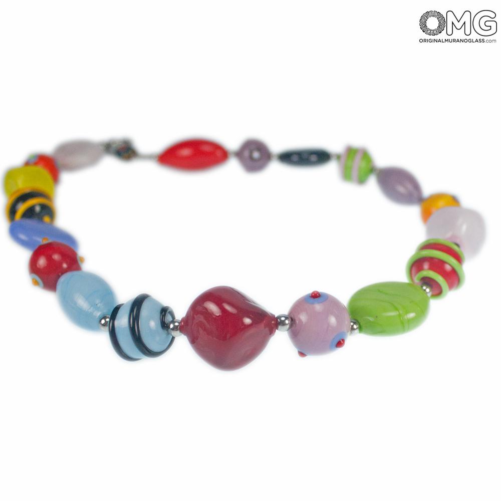2252 ORIGINALMURANOGLASS Ожерелье с венецианскими бусинами Zattere 55 см  - Вид №1