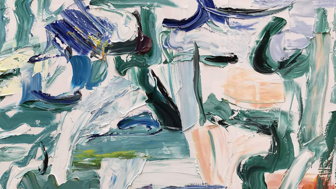 Картина на холсте 100х150 см "Граффити - 2" EVENHOME КАРТИНЫ МАСЛОМ 130071 Белый;зеленый;разноцветный  - Вид №1