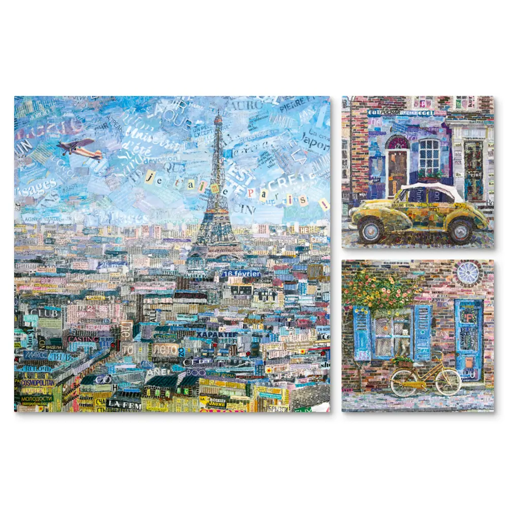 Картина на МДФ Улочки Парижа 30x60 см 3 шт 85336858 STLM-2065195 POSTERMARKET 