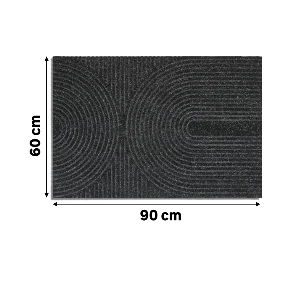 Коврик грязезащитный KREAFORTA Pauline полиэстер 60x90 см цвет черный STLM-2144427 - Вид №2