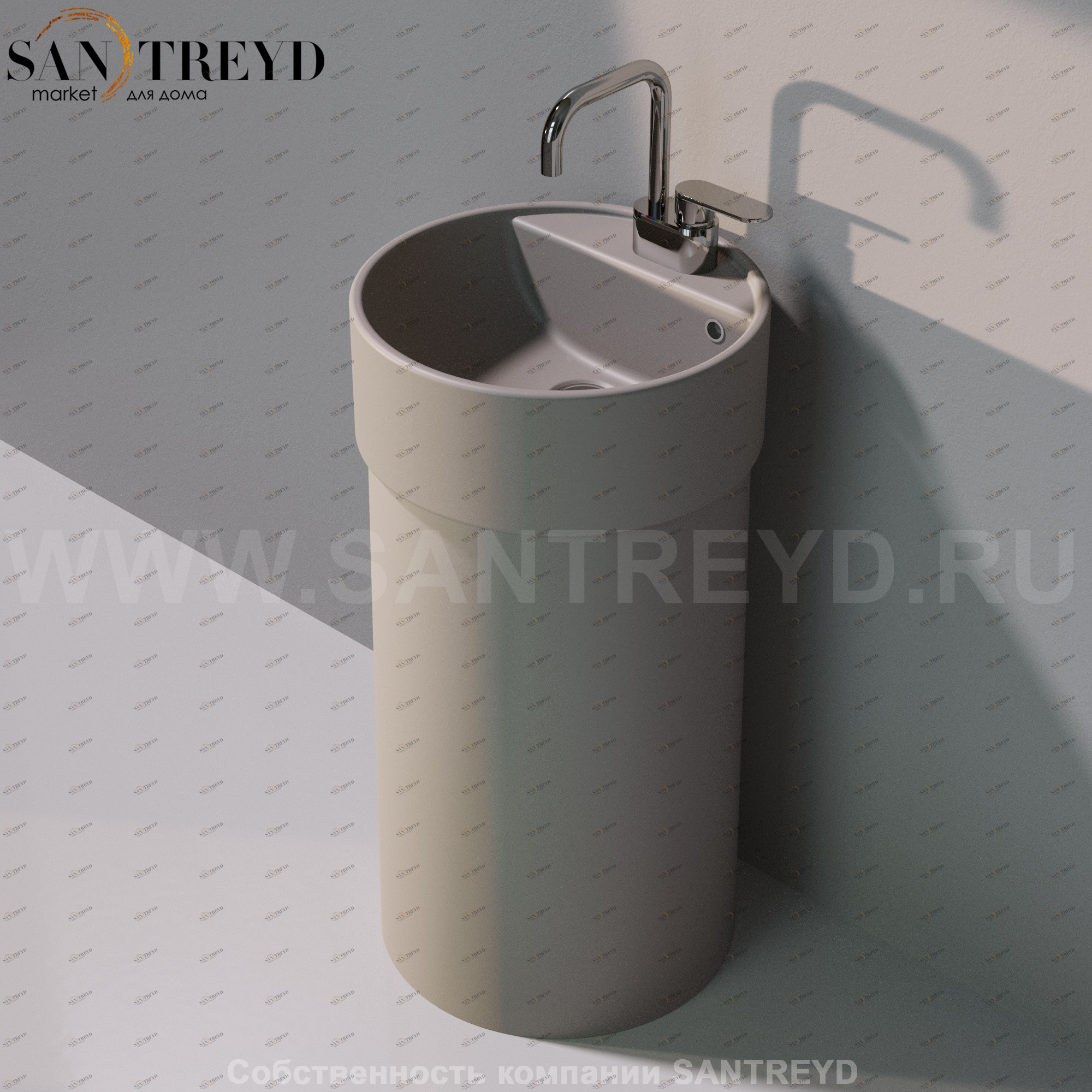 505042ACOLP1019 Напольная раковина стоящая круглая Ceramica Flaminia Twin