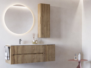 Деревянный одиночный подвесной умывальник со встроенным умывальником