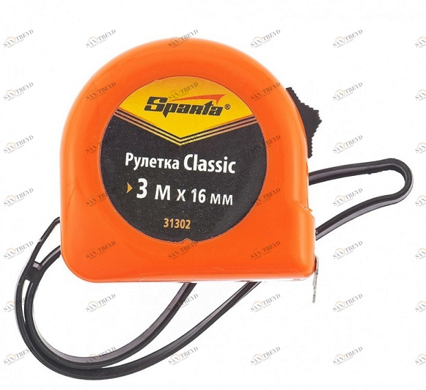Рулетка Classic 3мх16мм, пластиковый корпус Sparta 8193