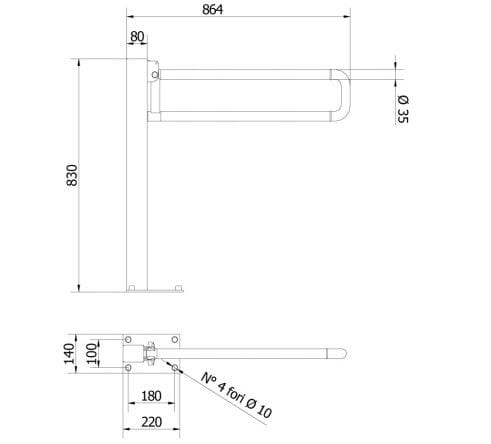 Откидная опорная планка на колонне Thermomat нейлон ARCH-00118718 - Вид №3