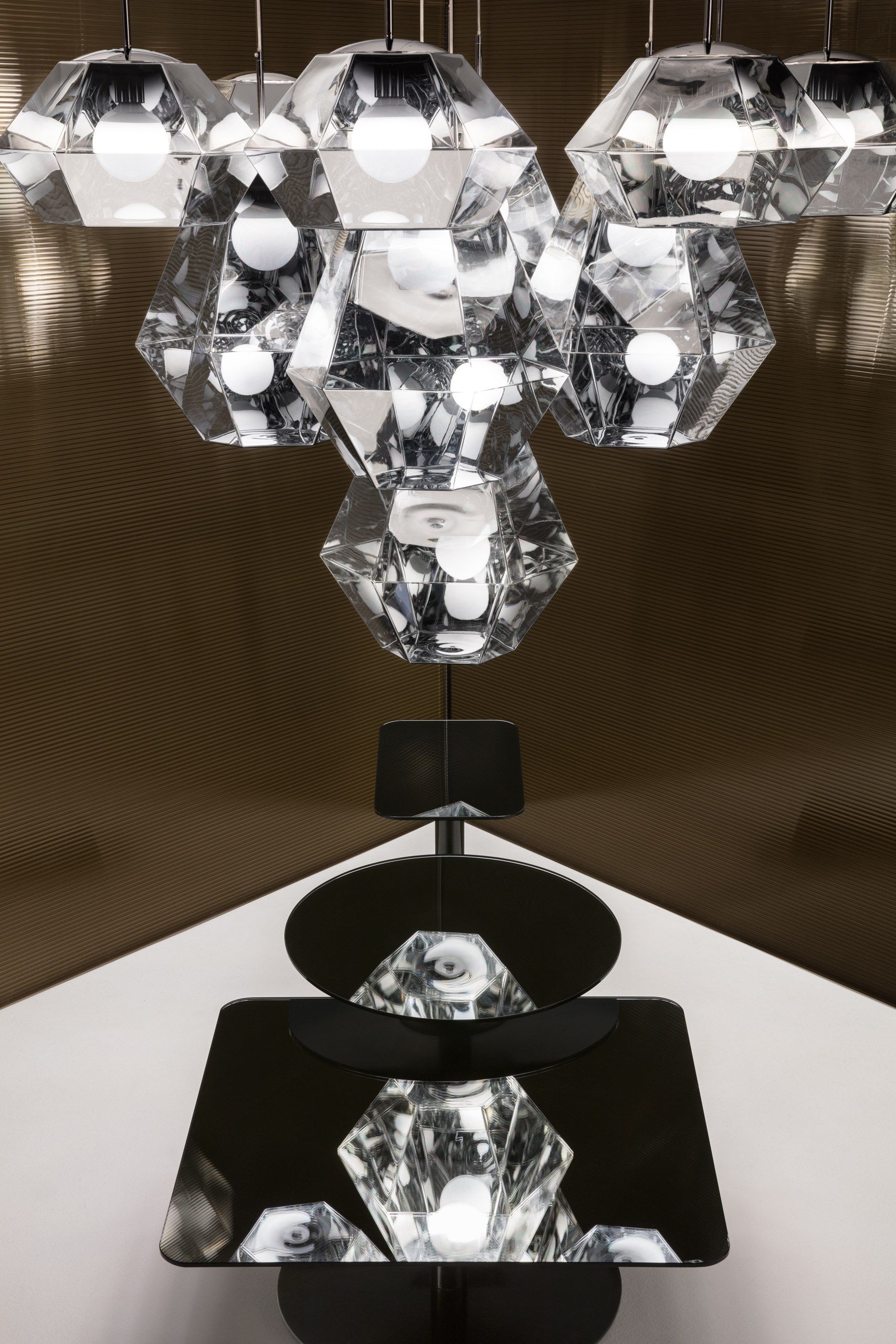 Стальной и стеклянный квадратный журнальный столик Tom Dixon Flash ARCH-00077865 - Вид №6