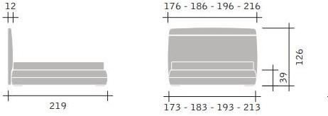 Flou Двуспальная кровать с обивкой из ткани sun-id-1516236 - Вид №7