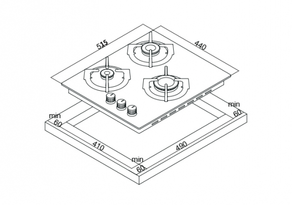 8125537 Газовая варочная поверхность Schaub Lorenz SLK GW4520 STDN-0096489 - Вид №6