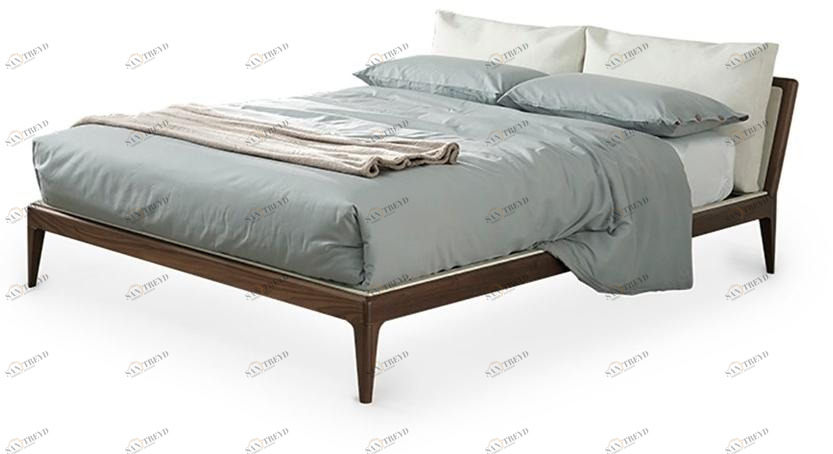 Oliver B. Двуспальная кровать из массива дерева с мягким изголовьем Oliver b. casa sun-id-1419175