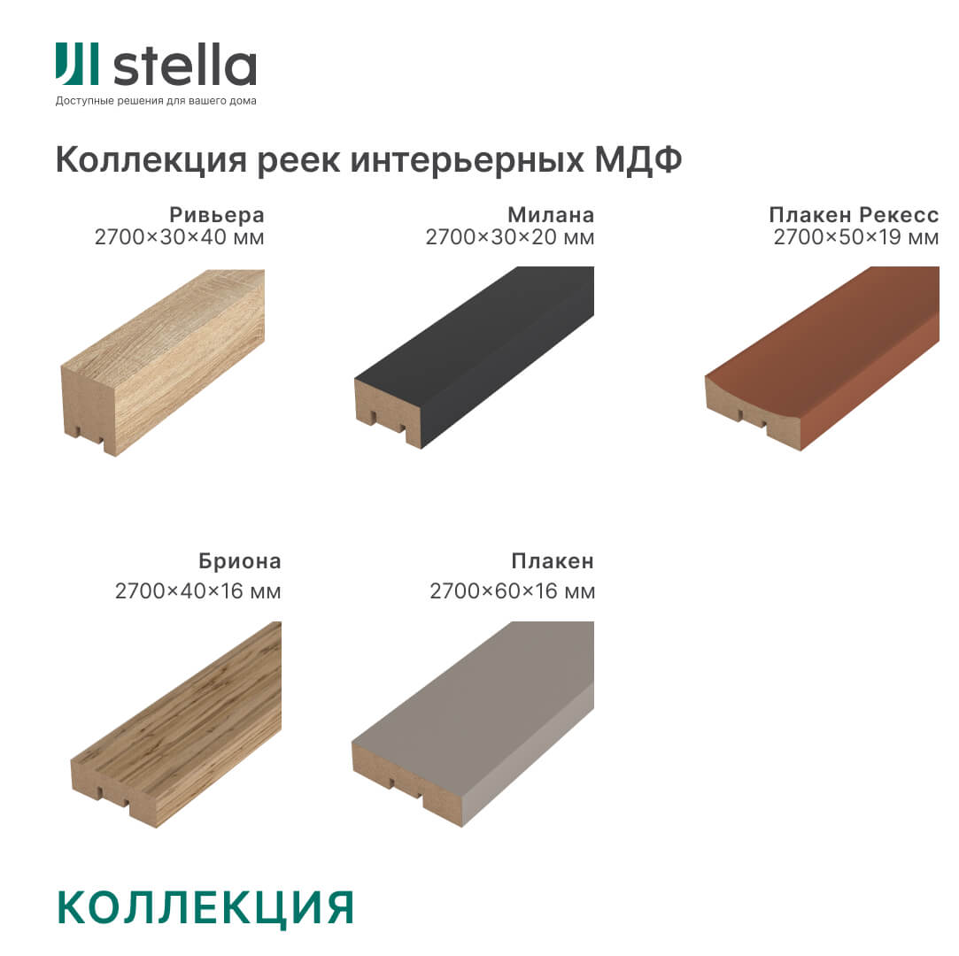 Интерьерная Рейка МДФ STELLA Планкен De Luxe Ocean 16*60*2700 (уп.6 шт.) STSR-843 - Вид №8