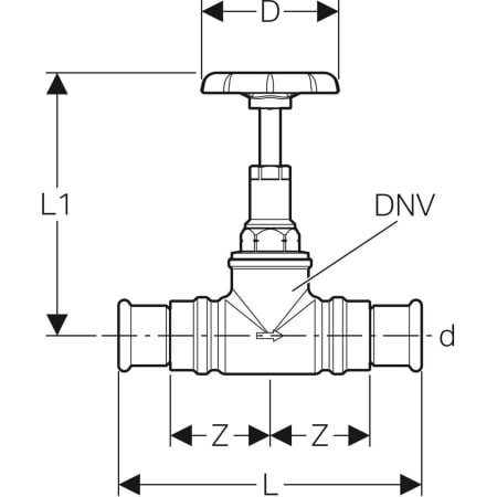 94862 Запорный вентиль Geberit Mapress прямой Geberit  - Вид №2