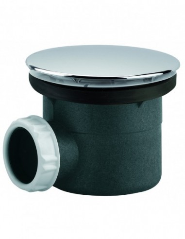 571500 000 00  Душевой трап для поддона Д. 90 мм, крышка из АБС-пластика Д. 116 мм, горизонтальный выход Д. 40 мм, NF, хром Valentin Хром  - Вид №1