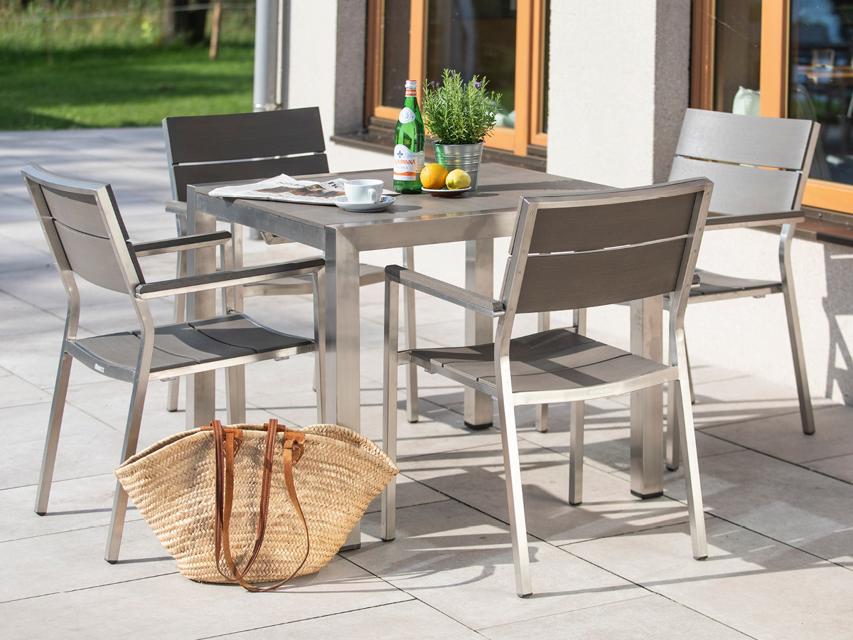 60.00.0356 Brisbane кресло из нержавеющей стали / планки Resysta stone grey Mbm  - Вид №1