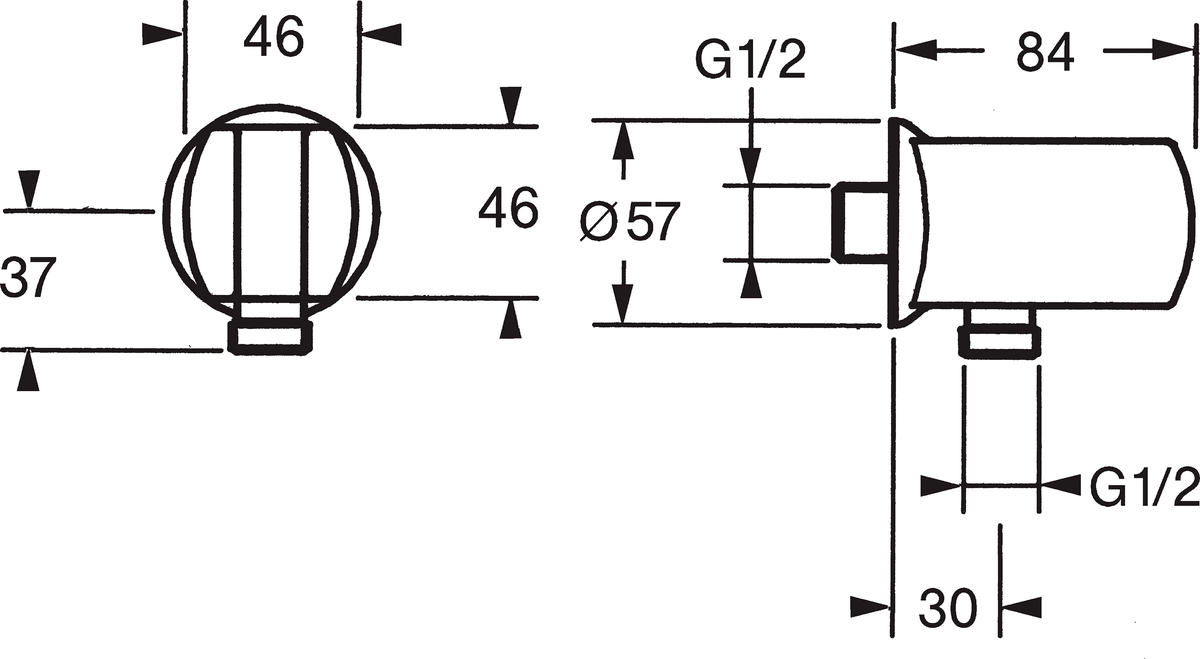 Oras 251310 Угловое крепление для душа 251310  Хром  - Вид №1